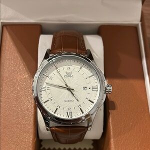 OAK Silver and Brown Quartz Watch